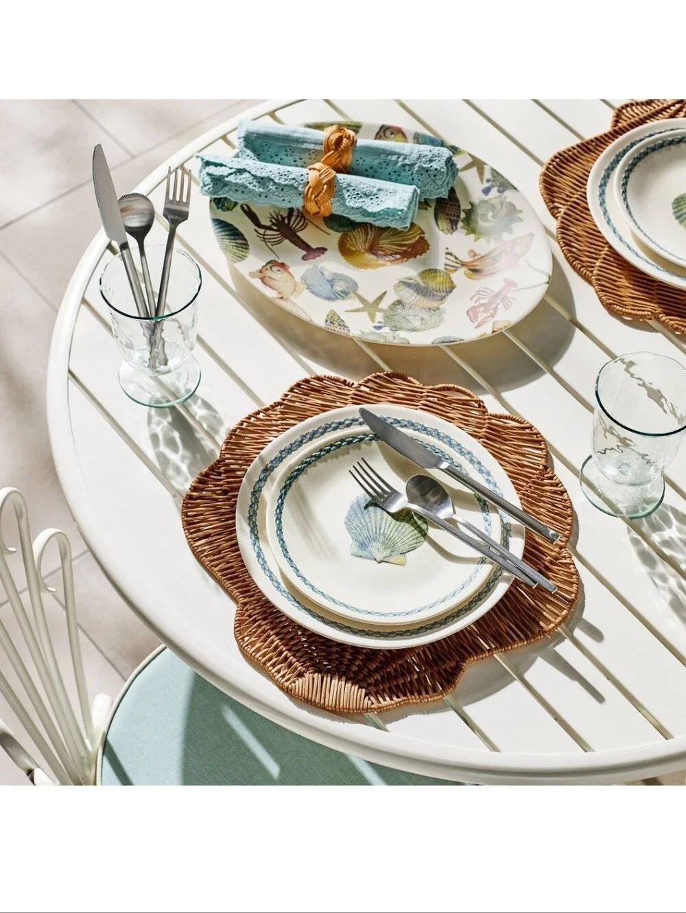 Melamine Set Of 4 Shell Border Salad Plates By Threshold